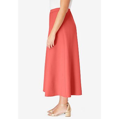 Roaman's Women's Plus Size Bend Over A Line Skirt