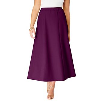 Roaman's Women's Plus Size Plus Size Bend Over A Line Skirt