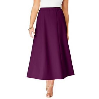 Roaman's Women's Plus Size Bend Over A Line Skirt