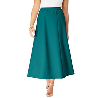 Roaman's Women's Plus Size Plus Size Bend Over A Line Skirt
