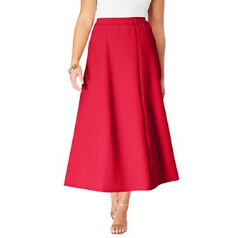 Roaman's Women's Plus Size Plus Size Bend Over A Line Skirt