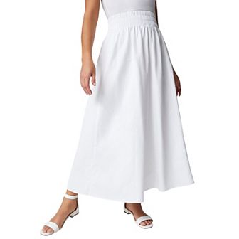 Jessica London Women's Plus Size Chambray Maxi Skirt