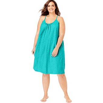 Dreams & Co. Plus Size Breezy Eyelet Short Nightgown