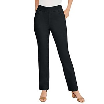 Jessica London Women's Plus Size Tall Comfort Waist Stretch Denim Straight Leg Jean