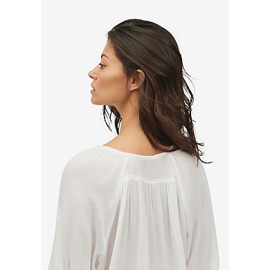 ellos Plus Size Crinkle Tie-Front Blouse
