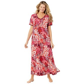 Dreams & Co. Plus Size Petite Long T-Shirt Lounger