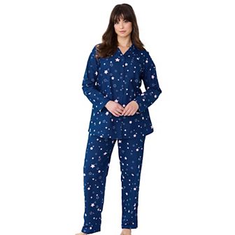 Dreams & Co. Plus Size Classic Flannel Pajama Set