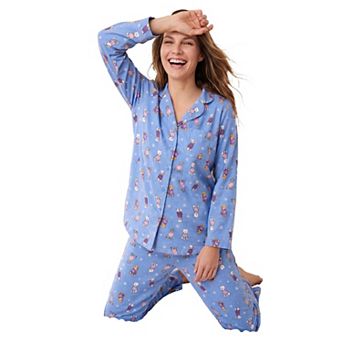 Dreams & Co. Plus Size Classic Flannel Pajama Set