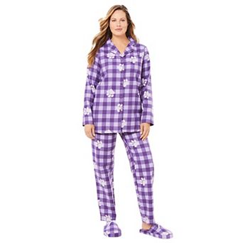 Dreams & Co. Plus Size Petite Classic Flannel Pajama Set