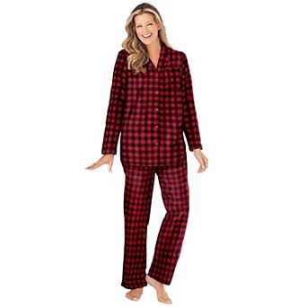 Dreams & Co. Plus Size Classic Flannel Pajama Set