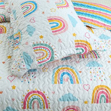 Marcielo Kids Quilt Bedspread Set For Teens Girls Bedding Rainbow