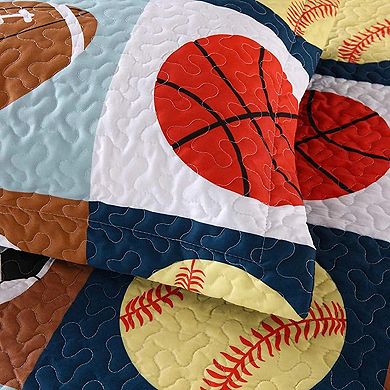 Marcielo Kids Quilt Bedspread Set For Teens Girls Bedding Football