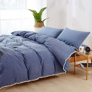 Marcielo 3 Piece Cotton Duvet Cover Set Pompom