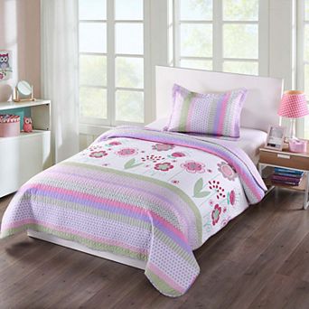 Marcielo Kids Quilt Bedspread Set For Teens Girls Bedding Floral
