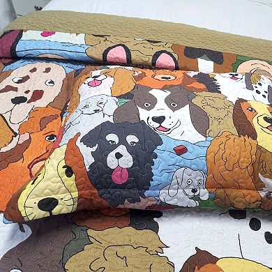 Marcielo Kids Quilt Bedspread Set For Teens Girls Bedding Dog