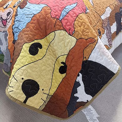 Marcielo Kids Quilt Bedspread Set For Teens Girls Bedding Dog