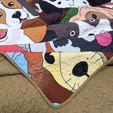 Marcielo Kids Quilt Bedspread Set For Teens Girls Bedding Dog