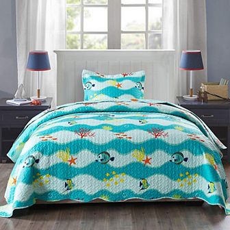 Marcielo Kids Quilt Bedspread Set For Teens Girls Bedding Beach