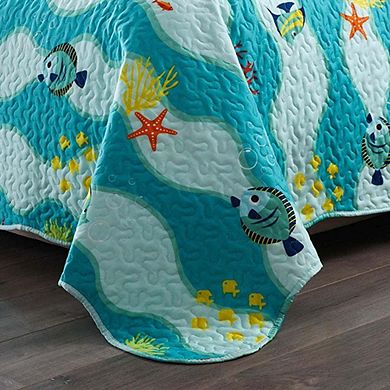 Marcielo Kids Quilt Bedspread Set For Teens Girls Bedding Beach
