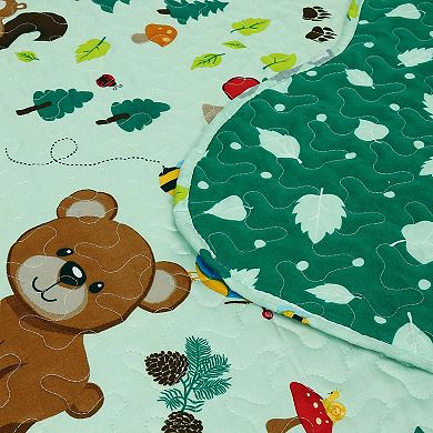 Marcielo Kids Quilt Bedspread Set For Teens Girls Bedding Forest