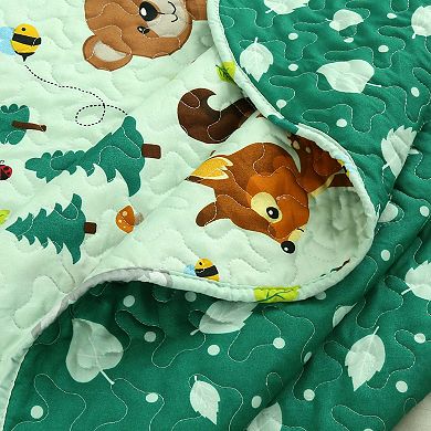 Marcielo Kids Quilt Bedspread Set For Teens Girls Bedding Forest