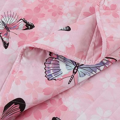 Marcielo Kids Quilt Bedspread Set For Teens Girls Bedding Butterfly B
