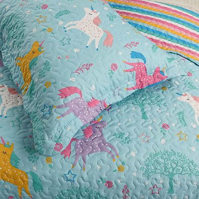 Marcielo Kids Quilt Bedspread Set For Teens Girls Bedding Unicorn