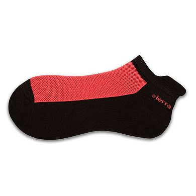 Heel Tab Mesh Top Cotton Anklet Socks With Non-skid Gripper