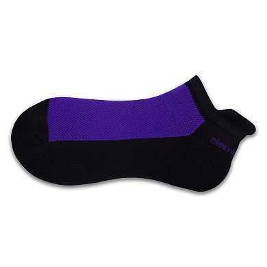 Heel Tab Mesh Top Cotton Anklet Socks With Non-skid Gripper