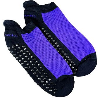 Heel Tab Mesh Top Cotton Anklet Socks With Non-skid Gripper
