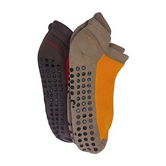 Heel Tab Mesh Top Cotton Anklet Socks With Non-skid Gripper