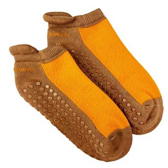 Heel Tab Mesh Top Cotton Anklet Socks With Non-skid Gripper