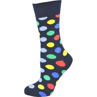 Classic Combed Cotton Polka Dot Crew Socks