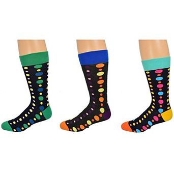 Men Crew Cotton Socks, Polka Dot Pattern,colorful