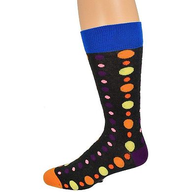 Men Crew Cotton Socks, Polka Dot Pattern,colorful