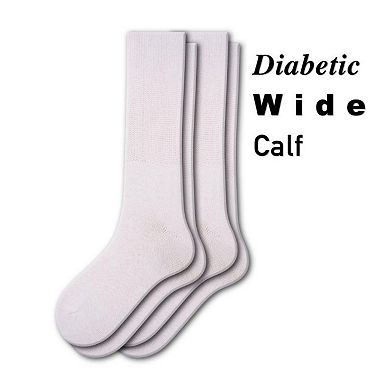 Sierra Socks Health Diabetic Wide Foot And Wider Calf Cotton Crew Men's 2 Pair Pack