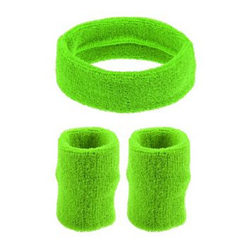 3 pc Sport Headbands Wristband Cotton Blend Sweat Absorbing Head Band