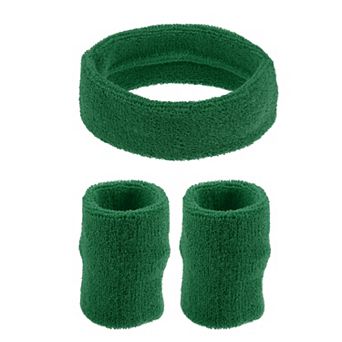 3 pc Sports Headband Wristband Cotton Blend Sweat Absorbing Head Bands