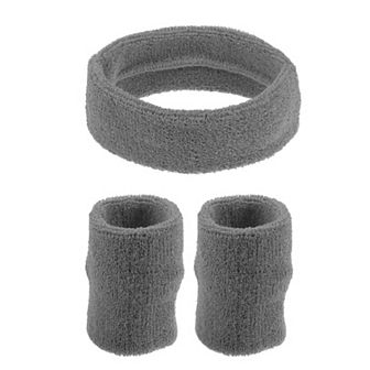 3 pc Sport Headbands Wristband Cotton Blend Sweat Absorbing Head Band
