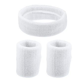 3 pc Sport Headbands Wristband Cotton Blend Sweat Absorbing Head Band