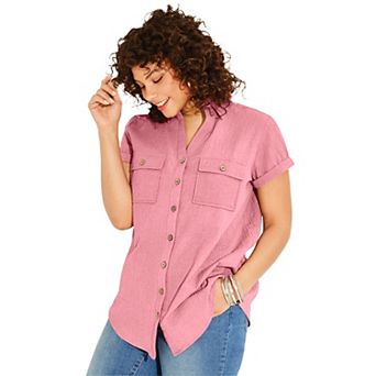 Roaman's Women's Plus Size Seersucker Shirt