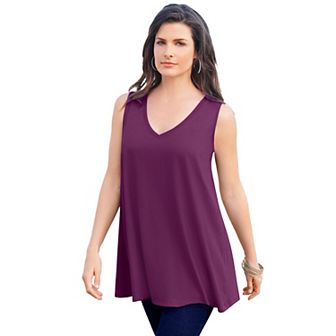 Roaman's Women's Plus Size Plus Size Cotton Ultimate Swing Tank Top