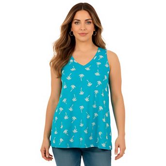 Roaman's Women's Plus Size Cotton Ultimate Swing Tank Top