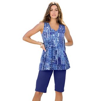 Roaman's Women's Plus Size Cotton Ultimate Swing Tank Top