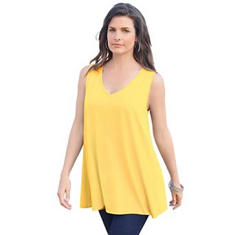 Roaman's Women's Plus Size Plus Size Cotton Ultimate Swing Tank Top