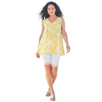 Roaman's Women's Plus Size Cotton Ultimate Swing Tank Top