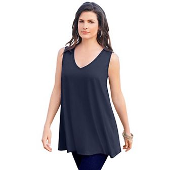 Roaman's Women's Plus Size Plus Size Cotton Ultimate Swing Tank Top