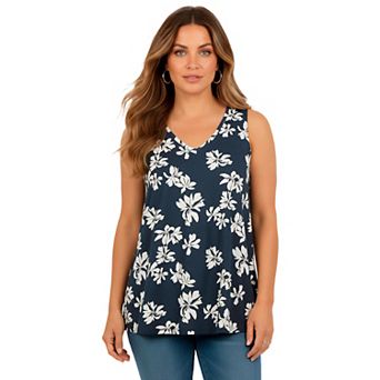 Roaman's Women's Plus Size Cotton Ultimate Swing Tank Top