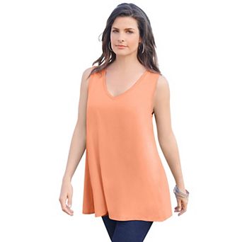 Roaman's Women's Plus Size Plus Size Cotton Ultimate Swing Tank Top