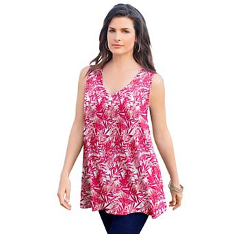 Roaman's Women's Plus Size Plus Size Cotton Ultimate Swing Tank Top